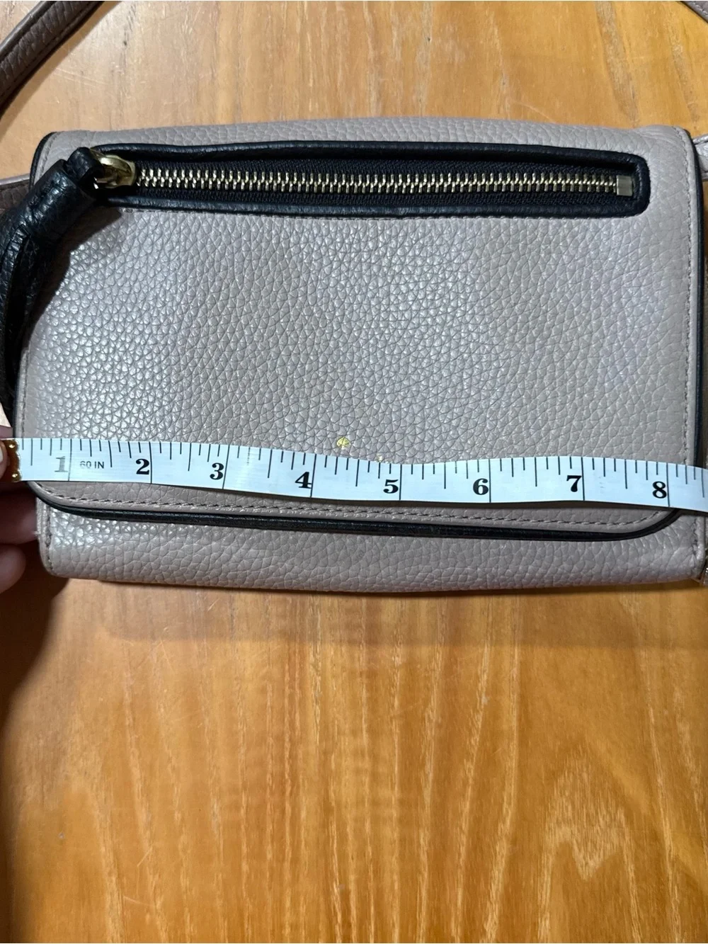 Kate‎ Spade Avie Small Crossbody Bag in Taupe with Black Trim